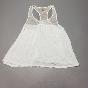 cape juby white see thru racerback tank top women's size small